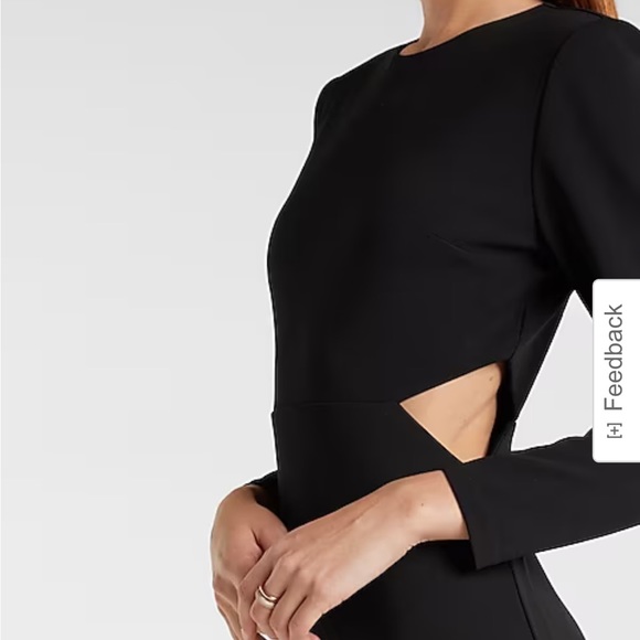 EXPRESS Strong Shoulder Side Cutout Mini Dress - Picture 13 of 15
